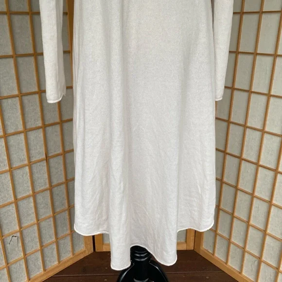 Megaschoni Cashmere Open Long High Low Ivory Cardigan SZ M - Picture 11 of 13